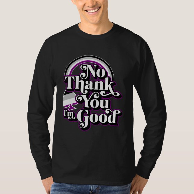Camiseta No Gracias Estoy Bien Ace Símbolo Arcoíris Asexual (Anverso)