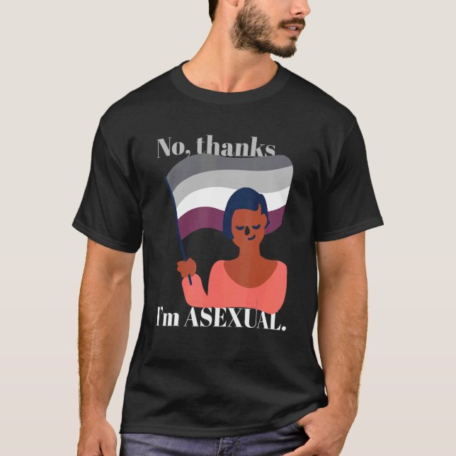 Camiseta No gracias soy la bandera asexual del orgullo asex (Anverso)