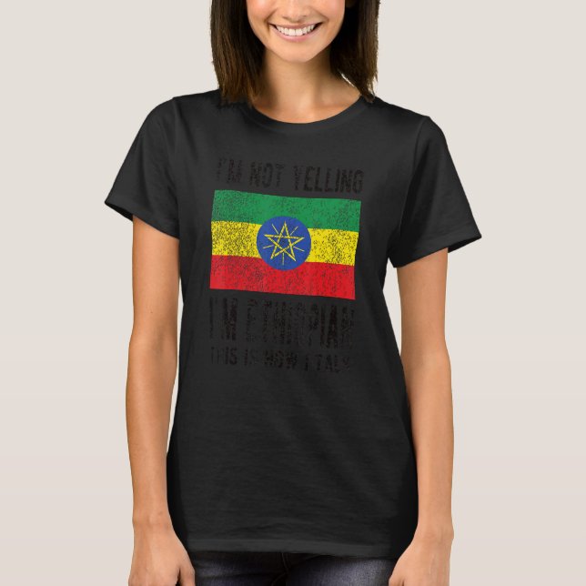 Camiseta No grito, soy etíope, etíope, bandera de Etiopía (Anverso)