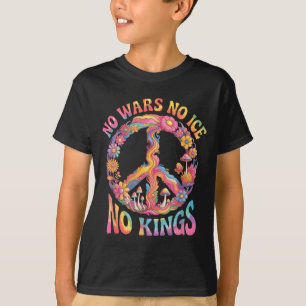 Camiseta No guerras no hielo no reyes signo de paz floral 