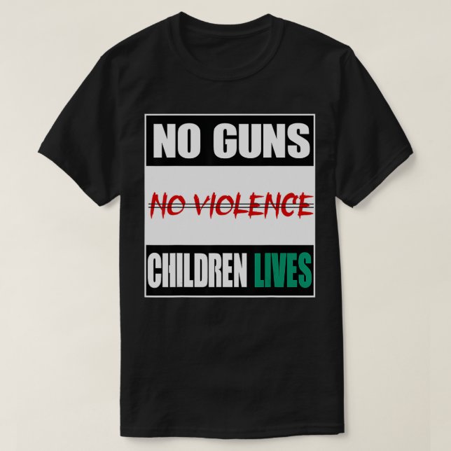 Camiseta NO GUNS END VIOLENCE Awareness Day  (Diseño del anverso)