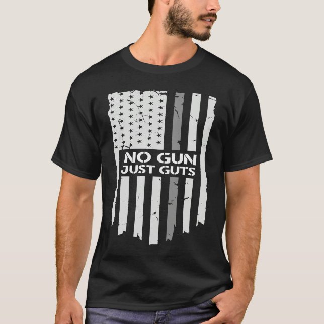 Camiseta No Guns Just Guts Correctional Officer Flag (Anverso)