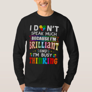 Camiseta No hablo mucho autismo brillante autista