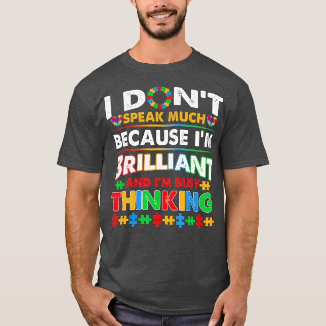 Camiseta No hablo mucho autismo brillante chicos autistas (Anverso)