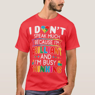 Camiseta No hablo mucho autismo brillante chicos autistas G