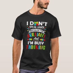 Camiseta No Hablo Mucho Autismo Brillante Chicos Autistas G