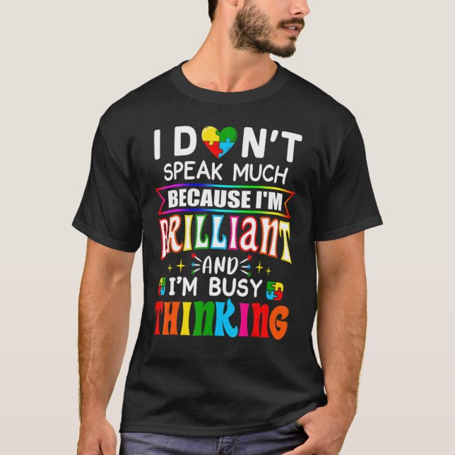 Camiseta No hablo mucho autismo brillante chicos autistas G (Anverso)
