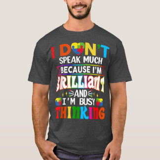 Camiseta No hablo mucho autismo brillante chicos autistas G