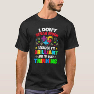 Camiseta No hablo mucho autismo brillante chicos autistas G
