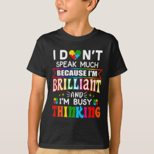 Camiseta No hablo mucho autismo brillante chicos autistas G