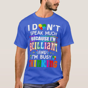 Camiseta No hablo mucho autismo brillante chicos autistas G