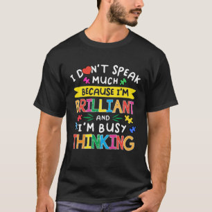 Camiseta No Hablo Mucho Autismo Brillante Chicos Autistas G