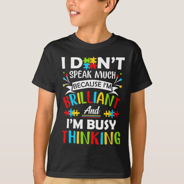 Camiseta No hablo mucho autismo brillante chicos autistas G (Anverso)