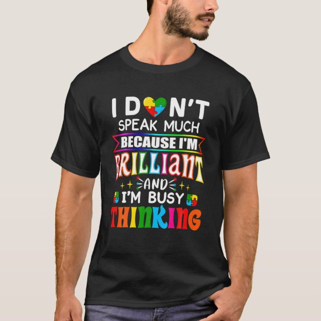 Camiseta No hablo mucho autismo brillante chicos autistas G (Anverso)