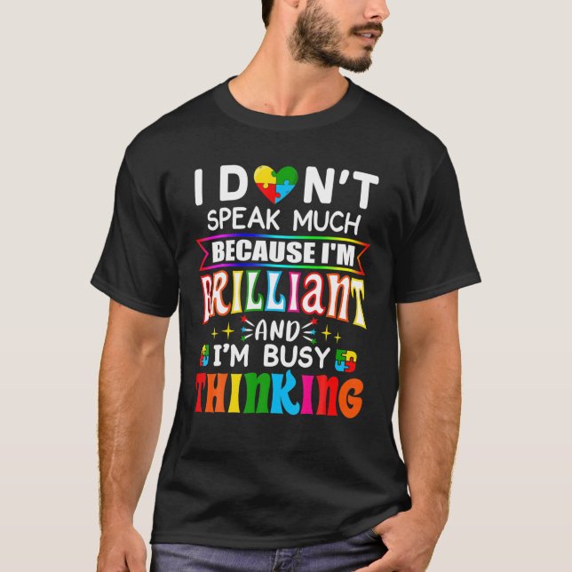 Camiseta No hablo mucho autismo brillante chicos autistas G (Anverso)