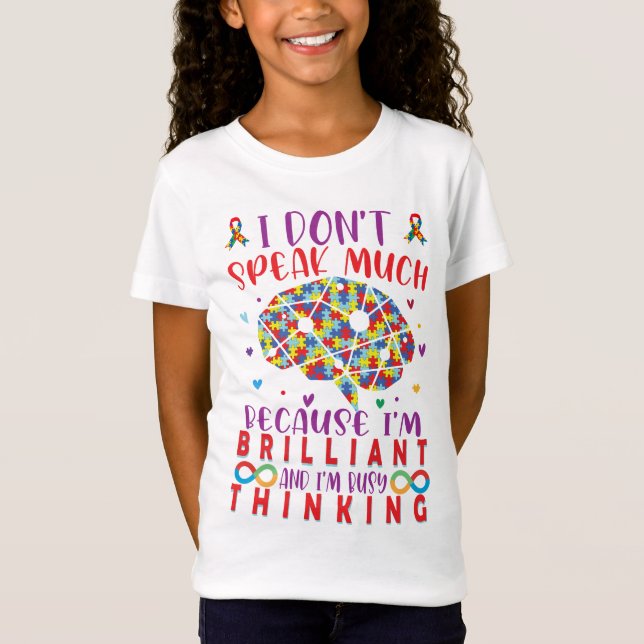 Camiseta No hablo mucho autismo brillante chicos autistas G (Anverso)