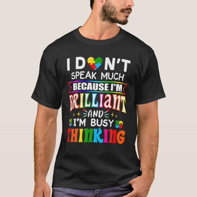 Camiseta No hablo mucho autismo brillante chicos autistas G (Anverso)
