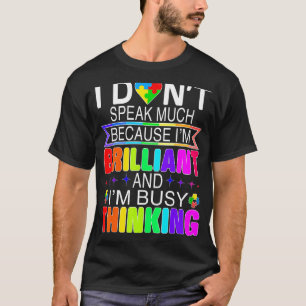 Camiseta No Hablo Mucho Autismo Brillante Hombres Autistas