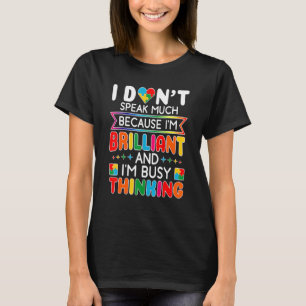 Camiseta No Hablo Mucho Autismo Brillante Hombres Autistas