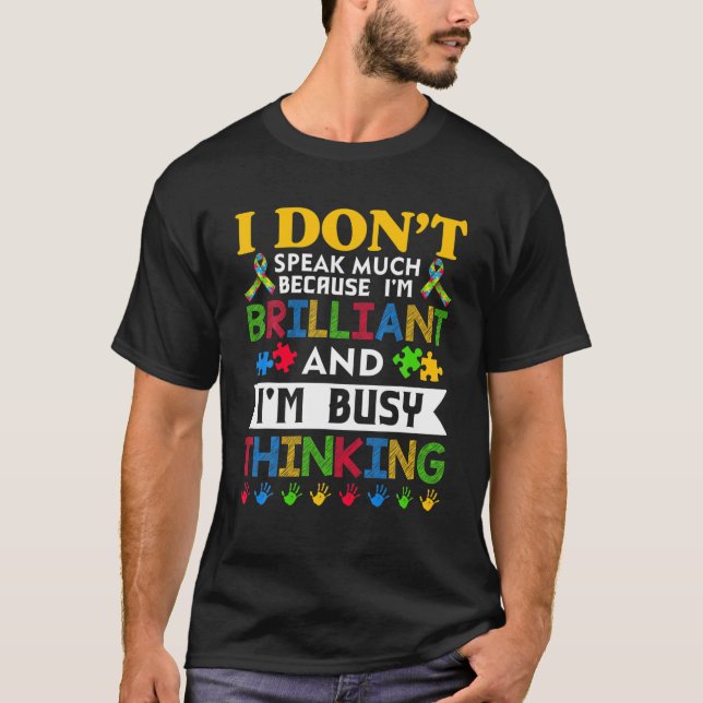 Camiseta No hablo mucho autismo brillante niños autistas B (Anverso)
