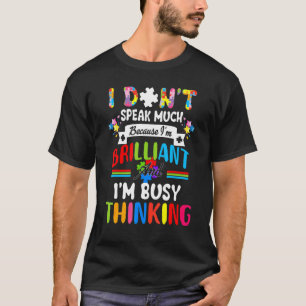 Camiseta No Hablo Mucho Brillante Autismo Chicos Autistas