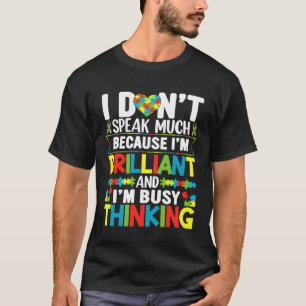 Camiseta No Hablo Mucho Brillante Conciencia del Autismo Ch
