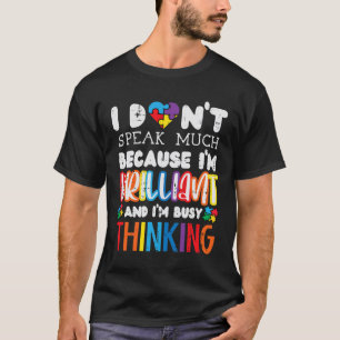 Camiseta No hablo mucho de autismo, concientización, chicos