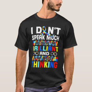 Camiseta No Hablo Mucho Soy Brillante Autismo Niño Autista