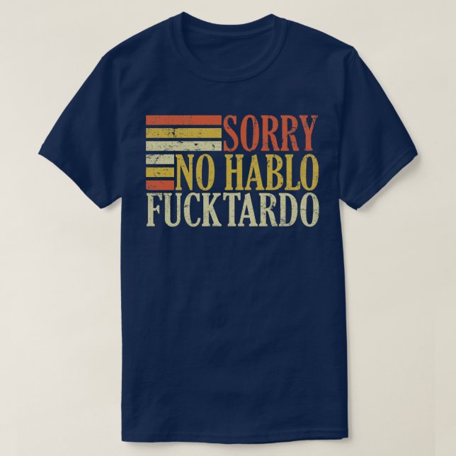 Camiseta no hablo tardo ofensivo humor español adulto (Diseño del anverso)