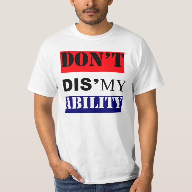 Camiseta No hace la capacidad de DIS'MY Rojo-Blanco-Azul (Anverso)