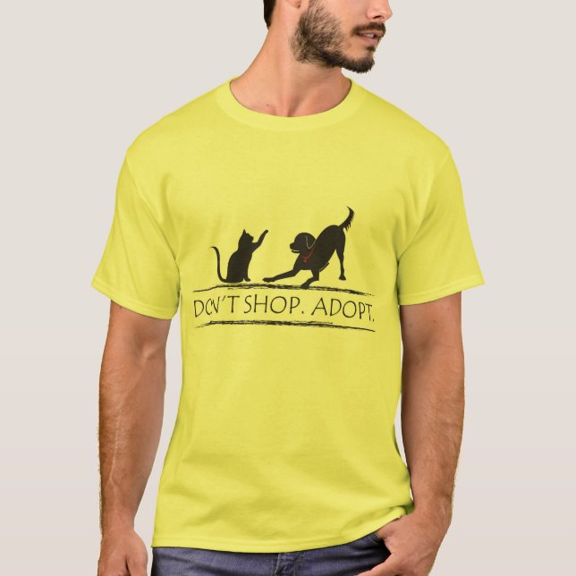 Camiseta ¡No haga compras - adopte! (Anverso)