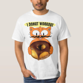 Camiseta No hago ejercicio con donut Gato de dibujos animad