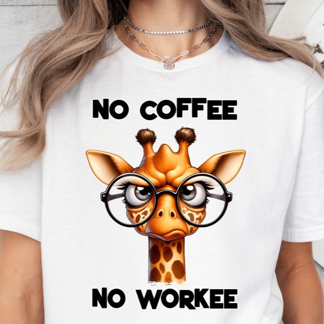 Camiseta No hay café, no hay trabajo, regalo divertido para (No coffee, no workee, funny coffee t-shirt)