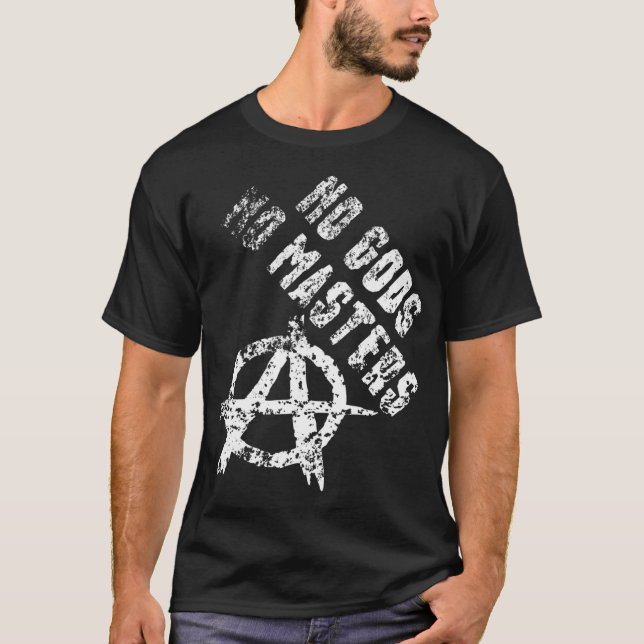 Camiseta No hay dioses ni anarquía maestras (Anverso)