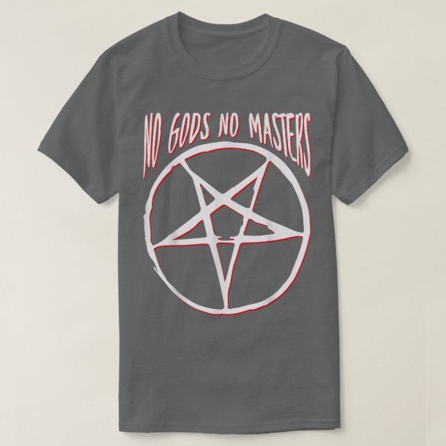 Camiseta No hay dioses ni maestría Pentagram ateo Sata (Diseño del anverso)