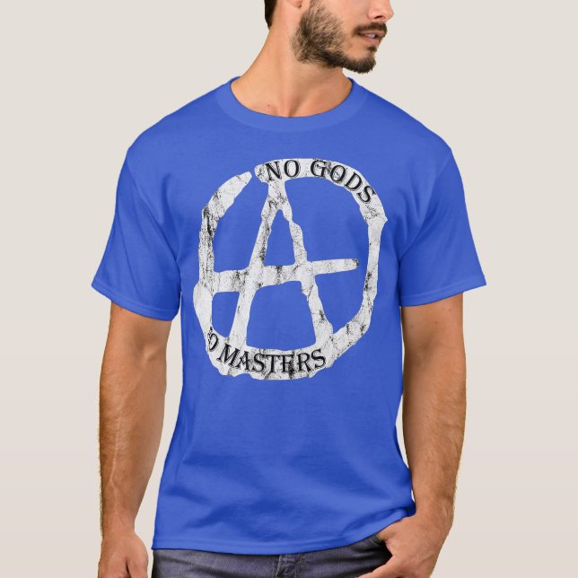 Camiseta No hay dioses ni maestrías para anarquistas y ateo (Anverso)