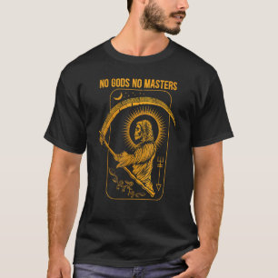 Camiseta No hay dioses, no máster, mal satánico, baphomet T