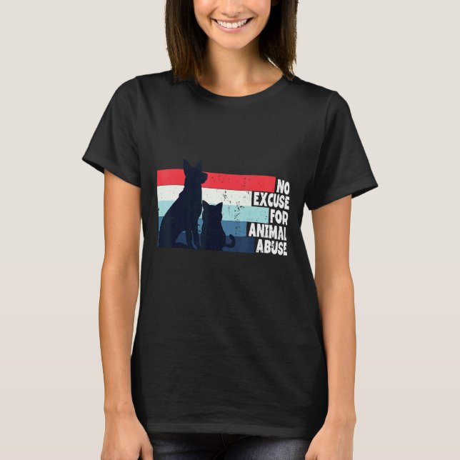 Camiseta No hay excusa para el abuso animal Proteja el resc (Anverso)
