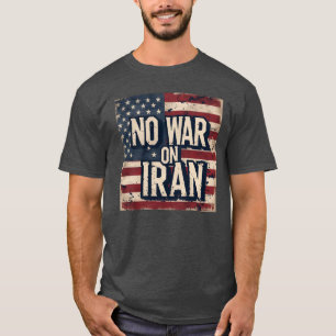 Camiseta No hay guerra contra Irán bandera de EE. UU. patri