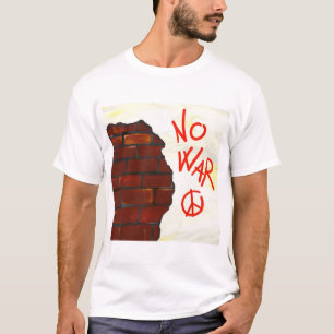 Camiseta No hay guerra, pintura mural. Ilustracion digital