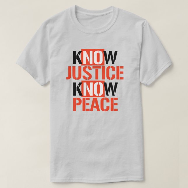 Camiseta No hay justicia ni paz (Diseño del anverso)