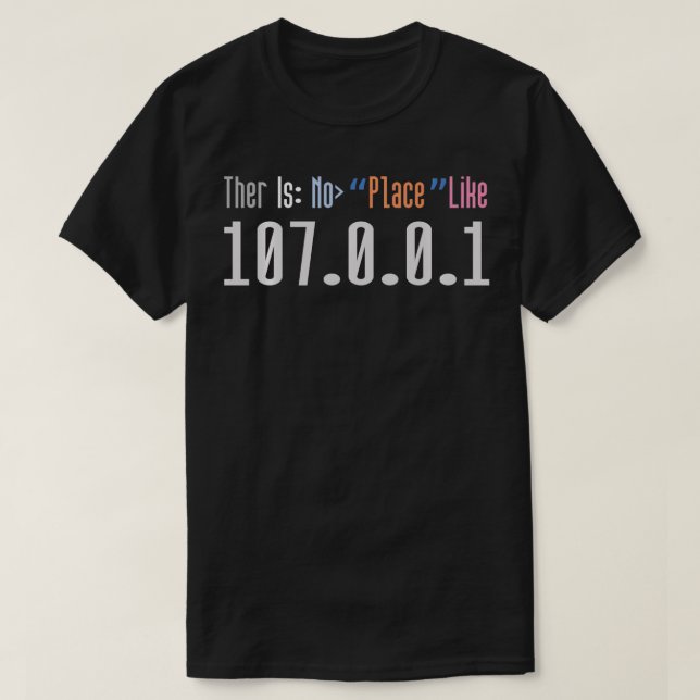 Camiseta No Hay Lugar Como El Programador Localhost 127001 (Diseño del anverso)