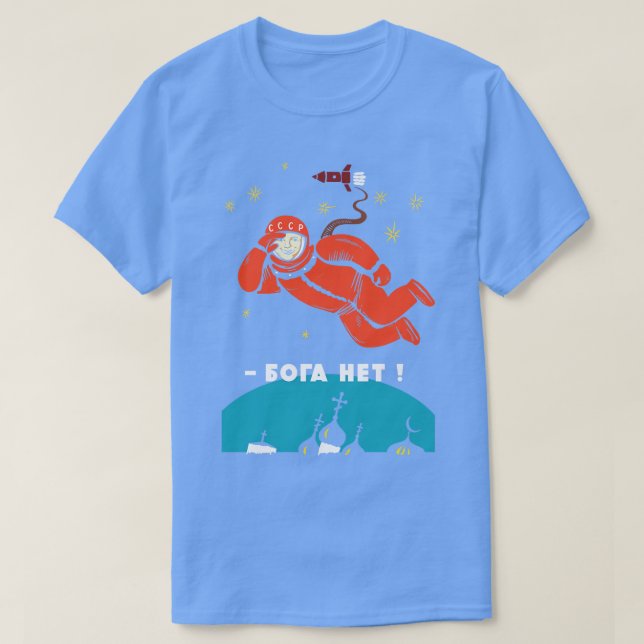 Camiseta No hay ningún ateo de Dios Yuri Gagarin (Diseño del anverso)
