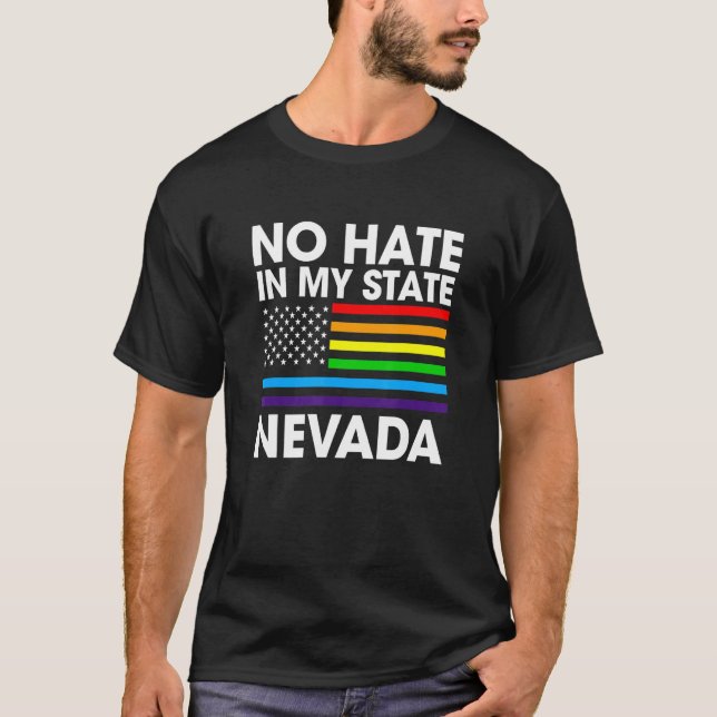 Camiseta No Hay Odio En Mi Estado Lgbt Nevada Orgullo Nv Ga (Anverso)