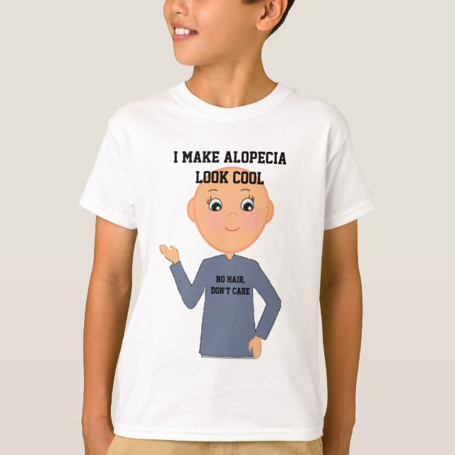 Camiseta "No hay pelo, no te importa" pequeño niño con alop (Anverso)