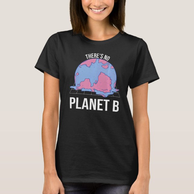 Camiseta No Hay Planeta B De Cambio Climático De Estilo Ret (Anverso)