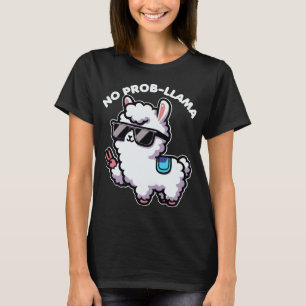 Camiseta No hay problema con la curiosa Llama Pun