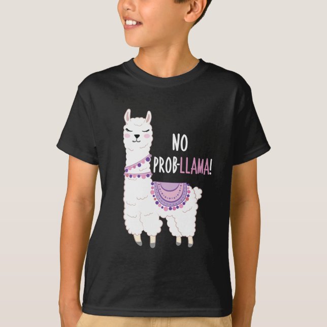 Camiseta No hay problema de llama (Anverso)