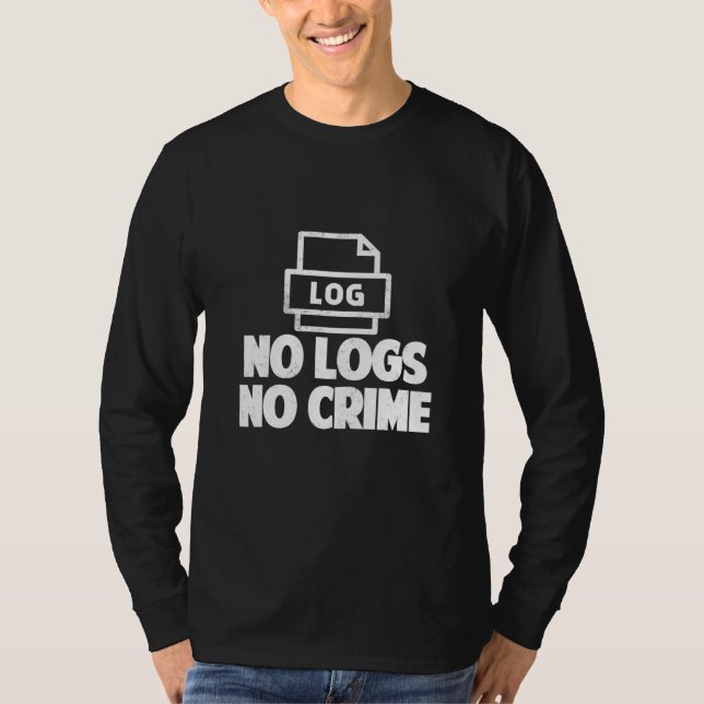 Camiseta No hay registros No Hackers de Hacker de Crimen (Anverso)