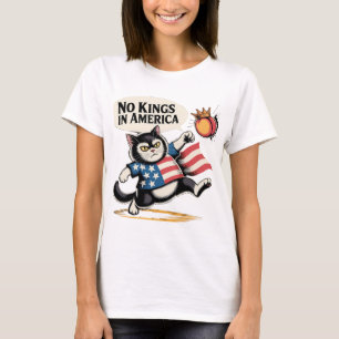 Camiseta No hay reyes en el gato patriótico de Estados Unid